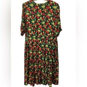 Lihli Vintage Silk Dress Size Xl 80s Modest Flowy Floral